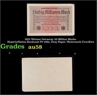 1923 Weimar Germany 50 Million Marks Hyperinflatio