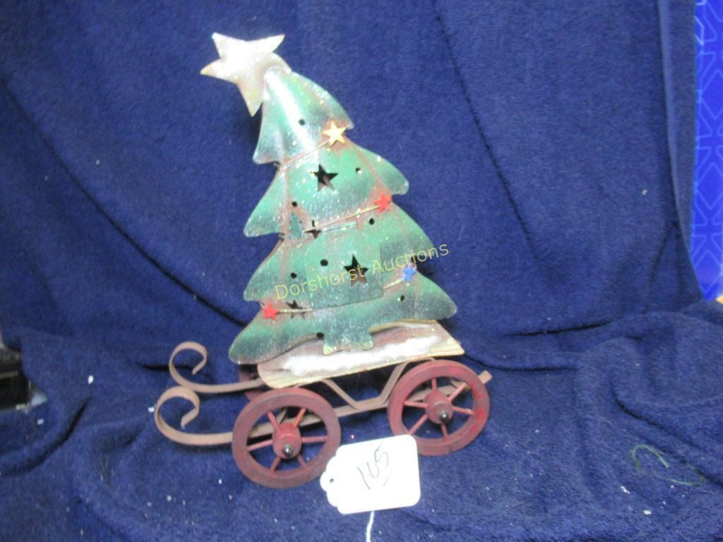 INCENSE CHRISTMAS TREE - METAL CANDLE HOLDERS W/