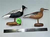(2) Jerry Pierson Shore Bird Wood Decoys