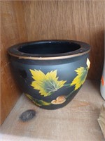 Marked Norcal Leaf Design Planter and Pottery