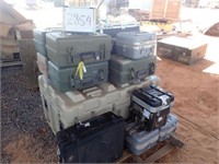 Qty (12) Military Grade Storage Containers & Case