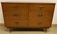 CLEAN MID-CENTURY SIX DRAWER CHEST/CREDENZA