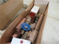 Box Lot: Copper, Brass Fittings & Valves