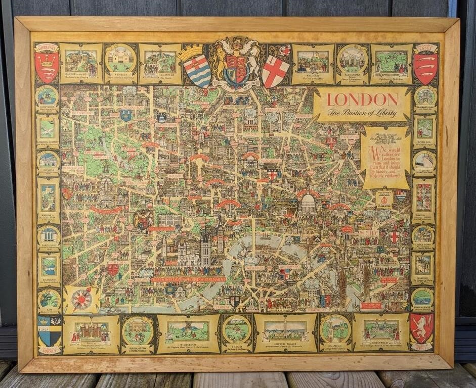 Framed Map of London
