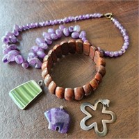 Stone Jewelry w/ Sterling Pendant