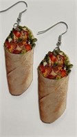 Double sided chicken wrap earrings 2.75 inches
