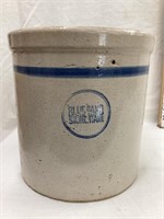 Blue Band Stoneware 1 Gal. Crock, Side Crack,