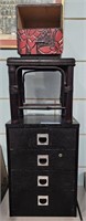 ORIENTAL SEWING CABINET & SMALL TABLE