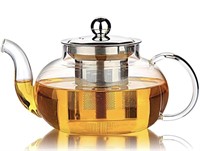 HIWARE Good Glass Teapot with Stainless Steel