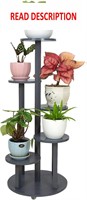 Plant Stand 5 Tier Round Display Rack Black