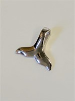 .925 Silver Whale Tail Pendant  A