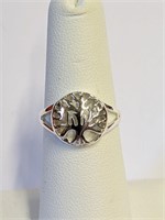 .925 Silver New Tree of Life Ring Sz 6    A