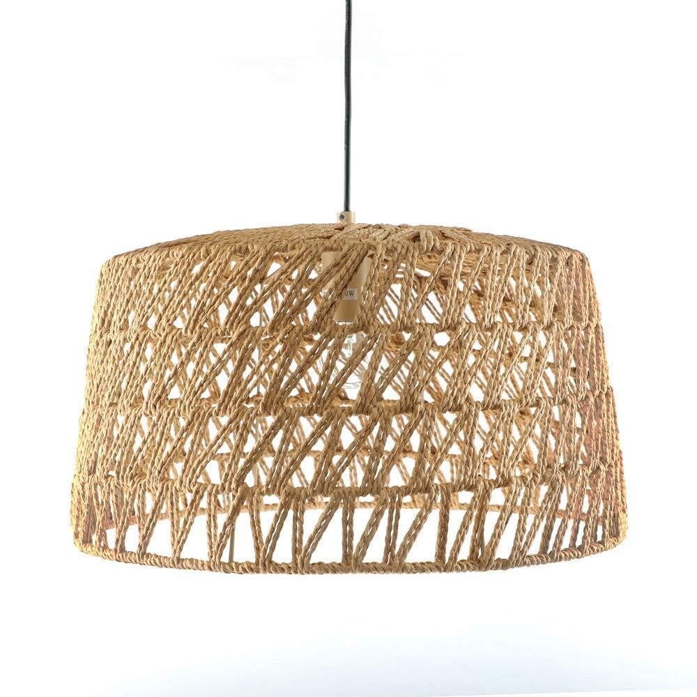 Rope Pendant Lamp - Hand woven linear chandelier,