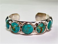 Sterling Turquoise Cuff 43 Grams (Very Nice)