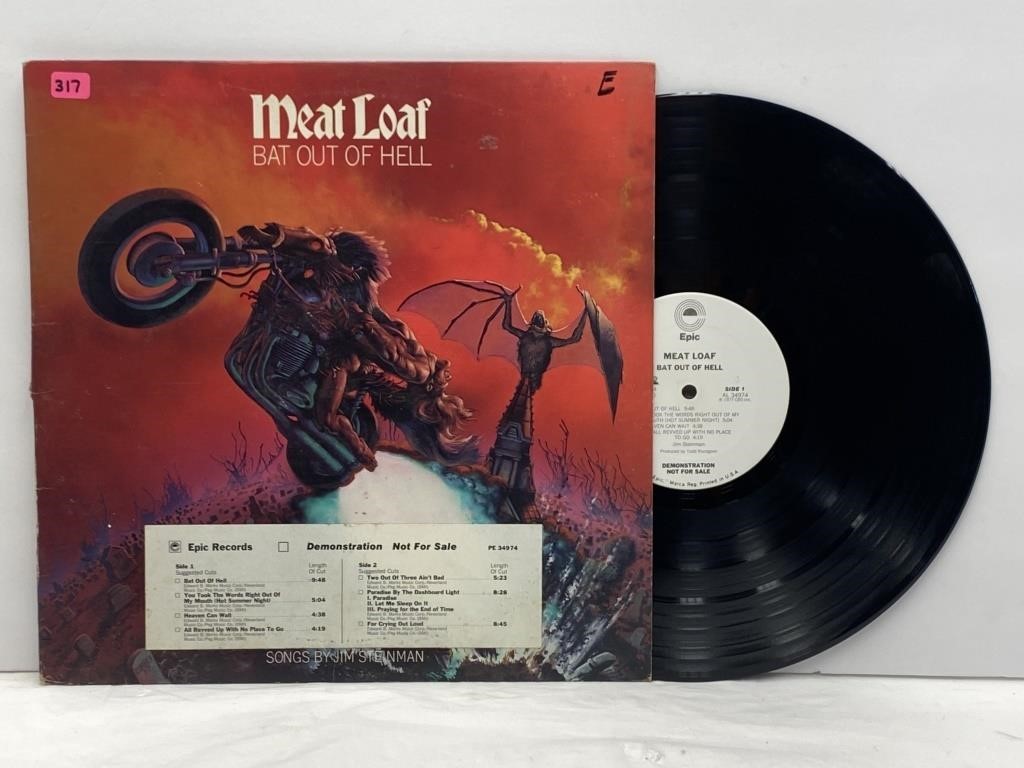 RARE!  Meat Loaf "Bat Out of Hell" Vinyl Record