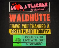 4 Vintage Green Earth & Teacher Bumper Stickers