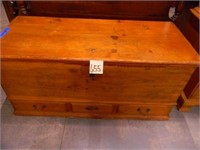 Pine Blanket Chest w/ 3 Drawers - Dated 1835/1840
