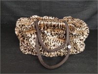 Touch of Mink Faux Fur Tote, Leopard NIBag