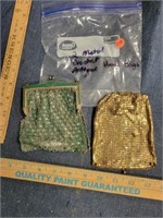 2 Metal Crochet Antique Hand Bags