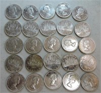Lot of 25 - 1963 BU Canada dollars