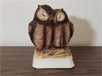 VINTAGE GORHAM PORCELAIN OWLS MUSIC BOX