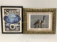 Geese & Smokey Mountains Framed Prints