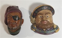 2 CERAMIC HISTORICAL FIGURES BUSTS WALL HANGINGS