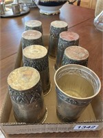 8 Sanborns Mexican Silver Tumblers