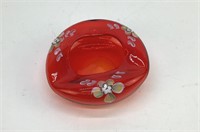 5" bohemian handblown red pinch Bowl