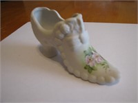 Vintage Porcelain Bisque Shoe Hand Painted