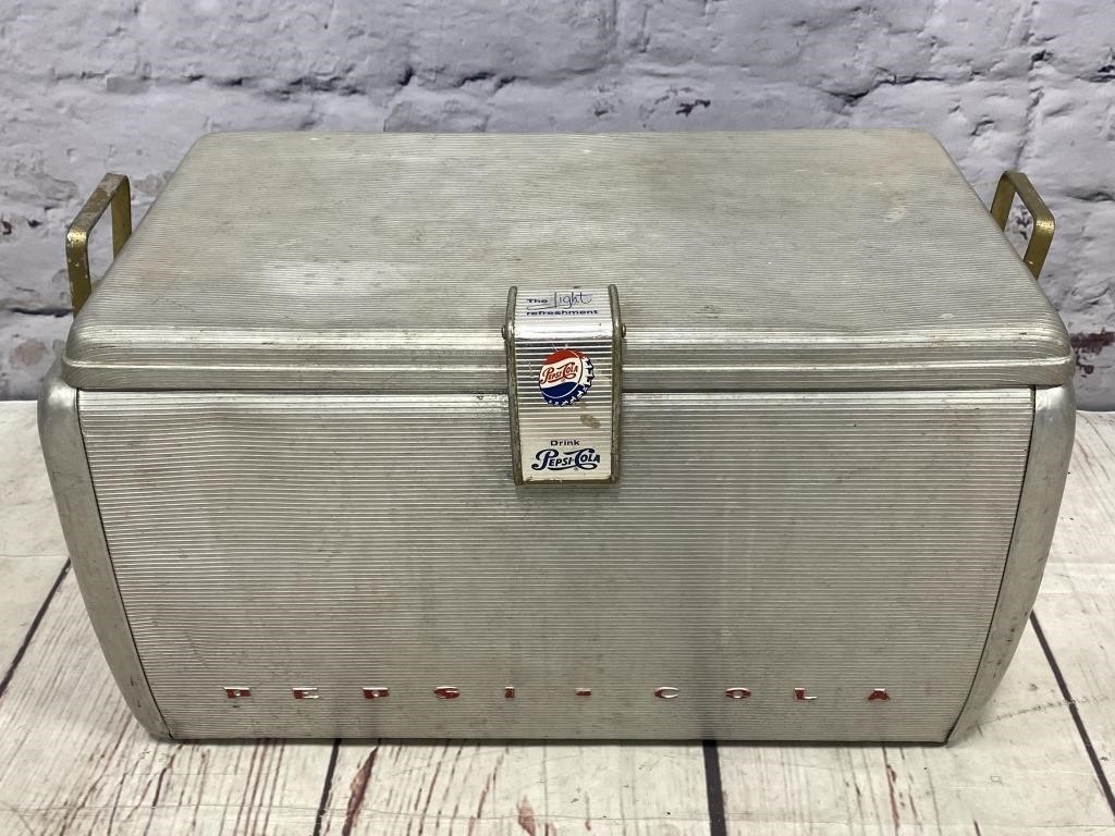 Vintage Pepsi Cola Aluminum Ice Chest