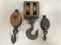 Vintage Wooden Barn Pulleys and More