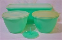 3 pcs. Vintage Jadeite Green Tupperware Set