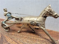 Brass Horse Cart Jockey 2 3/4inWx7inL