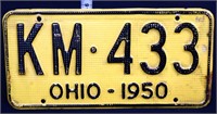 1950 Ohio license plate