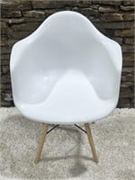 Modern Dining Side Chairs Shell Natural Armchairs