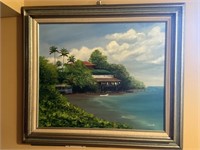 TADASHI YASUDA HAWAII FRAMED ART, 26" X 30 1/2"