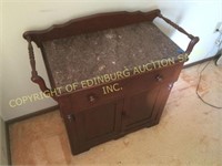 ANTIQUE VICTORIAN COMMODE WITH MARBLE TOP