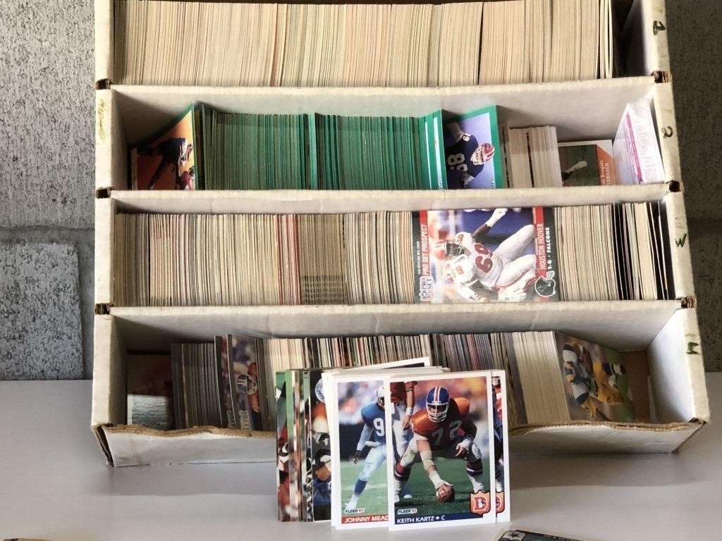 Large Box Filled with Vintage Football Cards