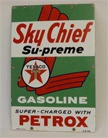 1959 TEXACO SKY CHIEF SUPREME  PORC. PUMP PLATE
