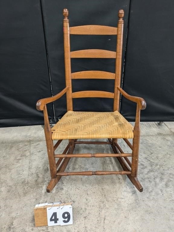 Woven Seat Ladder Back Rocking Chair