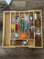 Silverware in drawer organizer