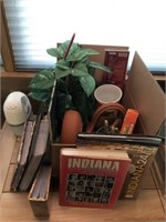 Books, Plant, Grilling Fork And Assorted Items