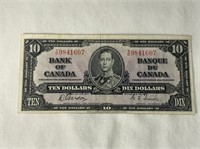 1937 Canadian $10 Banknote