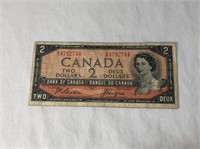 1954 Canadian $2 Banknote