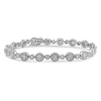 Exquisite 1.36ct Diamond Alternating Link Bracelet