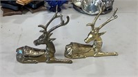 Pair of Brass Deer Trinket Boxes