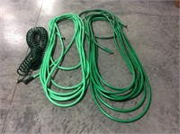 50 ft coil hose & 2 garden hoses