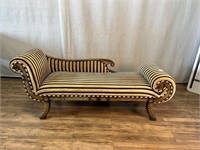 Regency Style Striped Chaise Lounge Sofa