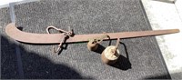 Antique Clark cast iron beam scale, with weights